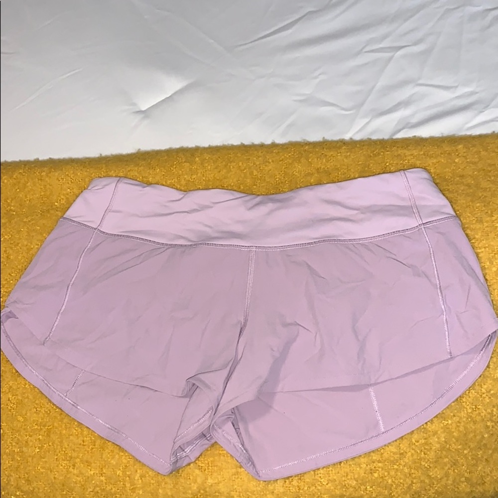 lavender lulu lemon speed up shirt size 6, 2.5 in.